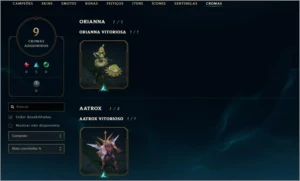 conta LoL ouro I s9 - League of Legends
