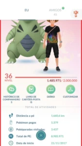 Conta De Pokemon Go Level 36 COM 59 Lendarios - Pokémon