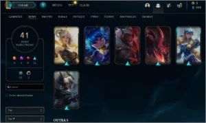 CONTA LEAGUE OF LEGENDS NV 268 COM 124 CAMPEOES LOL