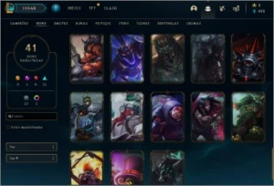 CONTA LEAGUE OF LEGENDS NV 268 COM 124 CAMPEOES LOL