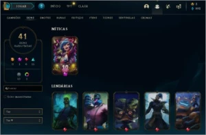 CONTA LEAGUE OF LEGENDS NV 268 COM 124 CAMPEOES LOL