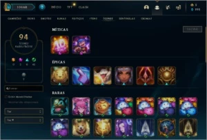 CONTA LEAGUE OF LEGENDS NV 268 COM 124 CAMPEOES LOL