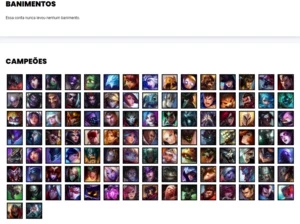Conta Unranked com 98 Skins e 107 Champs - League of Legends LOL