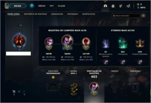 Conta Unranked com 98 Skins e 107 Champs - League of Legends LOL