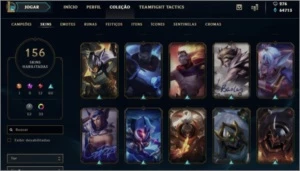 Conta Platina lv.300 156 Skins maioria épica lendária - League of Legends LOL