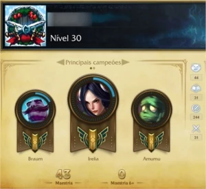 Conta lol PLATINA desde a season 4 (Elo atual: Diamante) - League of Legends