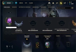 Conta prata 2 com 28 Champs e 7 Skins + 10 Espolios - League of Legends LOL