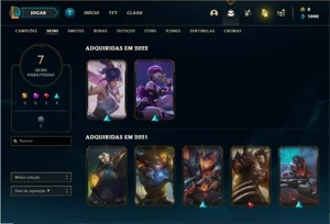 Conta prata 2 com 28 Champs e 7 Skins + 10 Espolios - League of Legends LOL