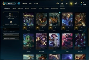 Conta prata 2 com 28 Champs e 7 Skins + 10 Espolios - League of Legends LOL