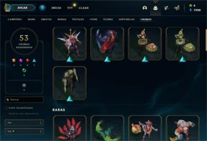 Conta Diamante 2 atualmente 250+ skins, emote qiyana chall - League of Legends LOL