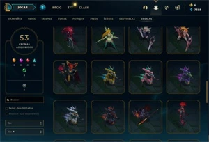 Conta Diamante 2 atualmente 250+ skins, emote qiyana chall - League of Legends LOL