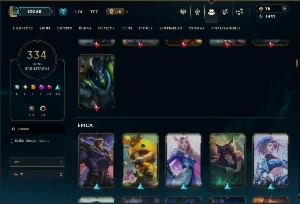 Esmeralda 3 com TODOS os champs e 334 Skins ( JG / TOP ) - League of Legends LOL