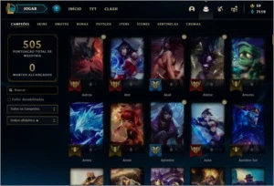Todos os campeões e 155 skins. - League of Legends LOL