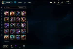 Todos os campeões e 155 skins. - League of Legends LOL