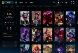 Todos os campeões e 155 skins. - League of Legends LOL