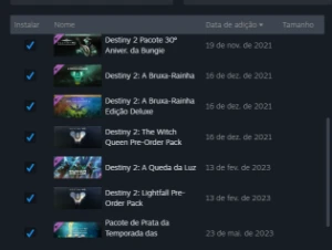 Conta Destiny 2 com quase todos os itens + conta Steam
