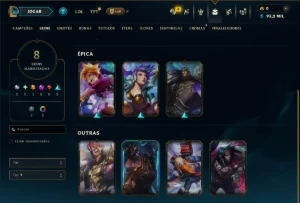 Prata 2 com 70 Champs e 8 Skins - League of Legends LOL