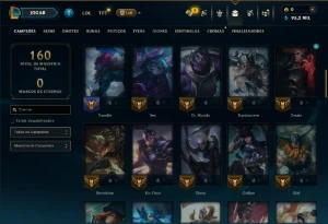 Prata 2 com 70 Champs e 8 Skins - League of Legends LOL