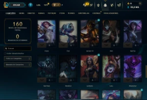 Prata 2 com 70 Champs e 8 Skins - League of Legends LOL