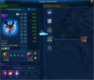 Conta GameKing servidor Omegamon Beelzebumon X - Digimon Masters Online DMO