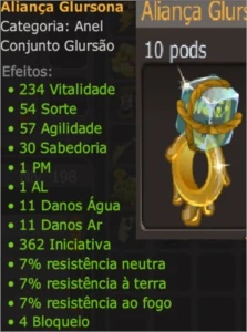 VENDO ALIANÇA GLURSONA EXO PM SERVIDOR SPIRITA - Dofus