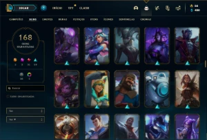 Conta prata 3 com 90 Champs e 168 Skins + 1200 RP - League of Legends LOL