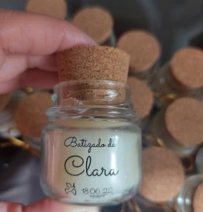 Mini Vela Perfumada Batizado 40g - Artesanato e Personalizados
