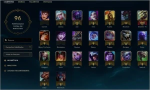 CONTA GOLD V - 30 CAMPEÕES - 4 SKINS - MMR ALTO - League of Legends LOL