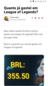 conta league of legends LOL