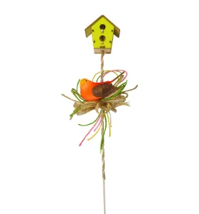 Pick Casinha com Passarinho - Verde Lima - Artesanato e Personalizados