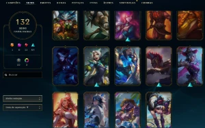 Bronze 2 com 125 Champs e 131 Skins + 1350 RP - League of Legends LOL