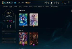 Platina 4 com TODOS os Champs e 160 Skins ( MID / JG / ADC ) - League of Legends LOL