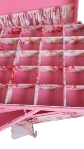 Caixa para Joias e Bijuterias Grande Floral Rosa - Artesanato e Personalizados