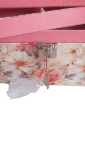 Caixa para Joias e Bijuterias Grande Floral Rosa - Artesanato e Personalizados