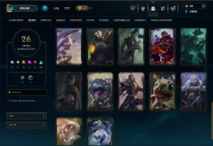 Prata 1 com 70 Champs e 26 Skins +5 Vitoriosas - League of Legends LOL