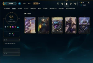 Prata 1 com 70 Champs e 26 Skins +5 Vitoriosas - League of Legends LOL