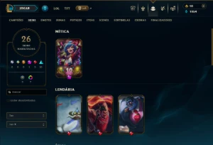 Prata 1 com 70 Champs e 26 Skins +5 Vitoriosas - League of Legends LOL