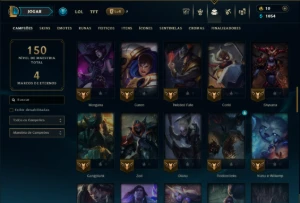 Prata 1 com 70 Champs e 26 Skins +5 Vitoriosas - League of Legends LOL