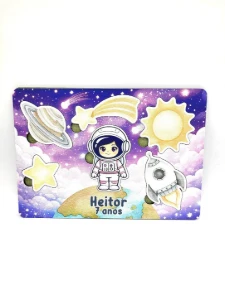 Jogo de Encaixe Astronauta Menina Personalizado - Artesanato e Personalizados