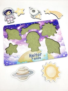 Jogo de Encaixe Astronauta Menina Personalizado - Artesanato e Personalizados