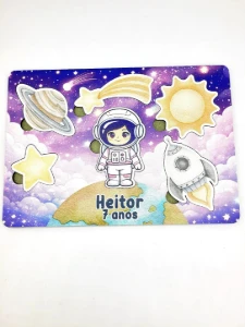 Jogo de Encaixe Astronauta Menina Personalizado - Artesanato e Personalizados