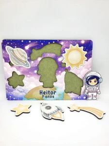 Jogo de Encaixe Astronauta Menina Personalizado - Artesanato e Personalizados