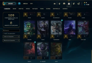 Prata 4 com 43 Champs e 15 Skins + 6 Espolios - League of Legends LOL