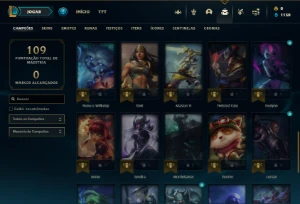 Prata 4 com 43 Champs e 15 Skins + 6 Espolios - League of Legends LOL