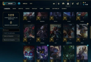 Prata 4 com 43 Champs e 15 Skins + 6 Espolios - League of Legends LOL