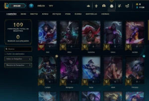 Prata 4 com 43 Champs e 15 Skins + 6 Espolios - League of Legends LOL
