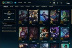 Conta platina 3 com 2 skins e 30 champs - League of Legends LOL