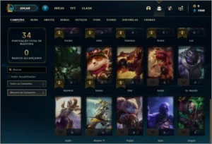 Conta platina 3 com 2 skins e 30 champs - League of Legends LOL