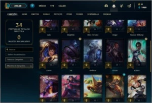 Conta platina 3 com 2 skins e 30 champs - League of Legends LOL