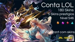 Conta LOL com 180 skins + brinde conta valorant com skins. - League of Legends